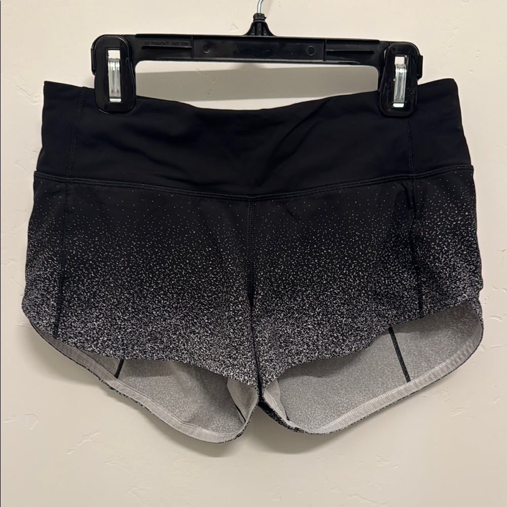 Lululemon Women's Black and White Speckled Shorts